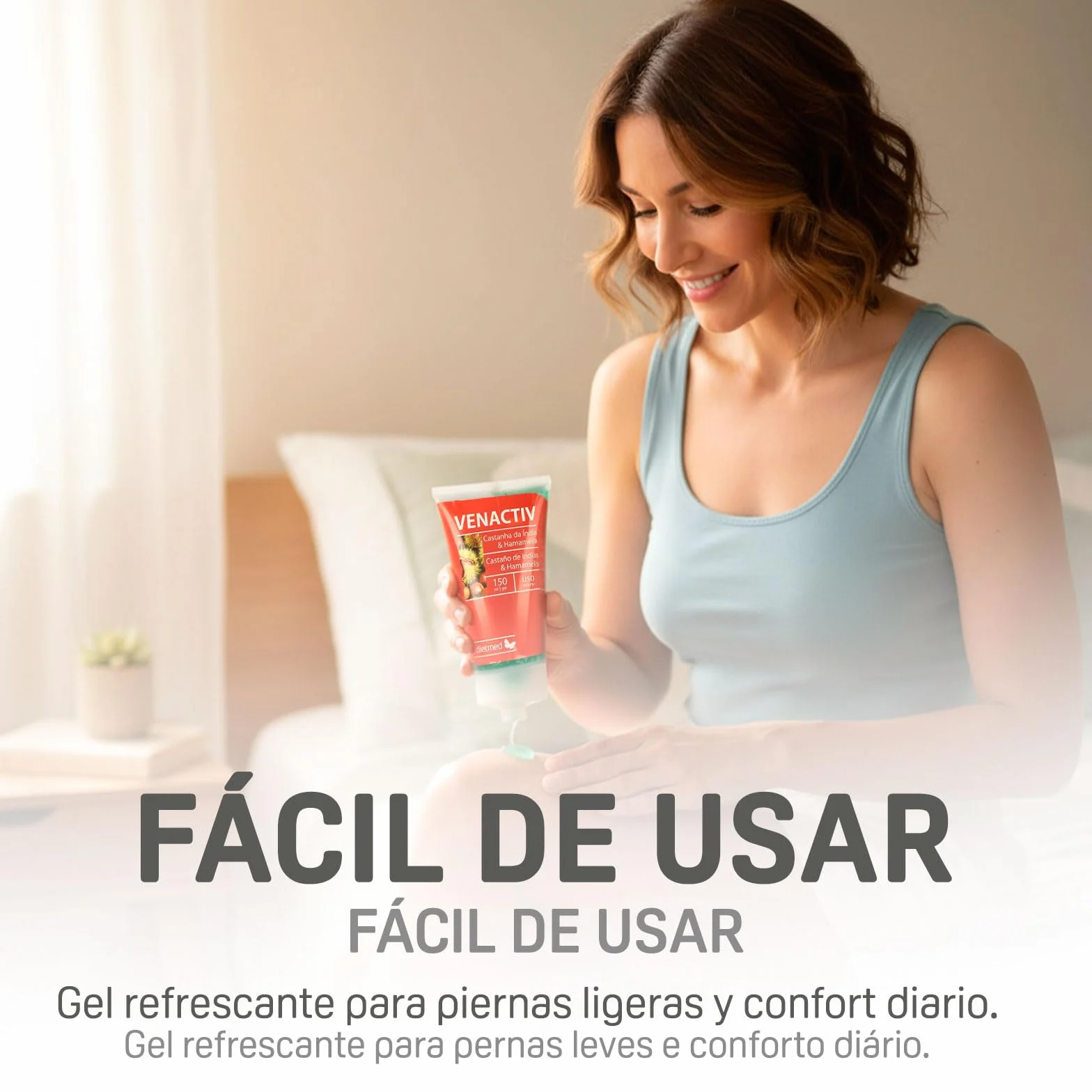 DietMed Gel Piernas Ligeras Castaño de Indias Hamamelis - 150 ml Bienestar Circulatorio con Cafeína Ginkgo Biloba Vitamina E