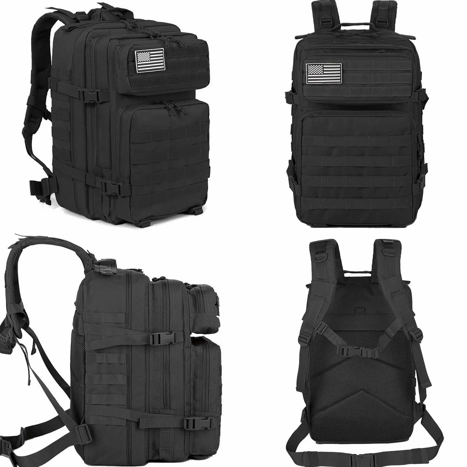 QT&QY Mochilas Militares Tácticas 45L Molle Mochila de asalto del ejército Bolsa Bug Out de 3 días mochila de senderismo para acampar