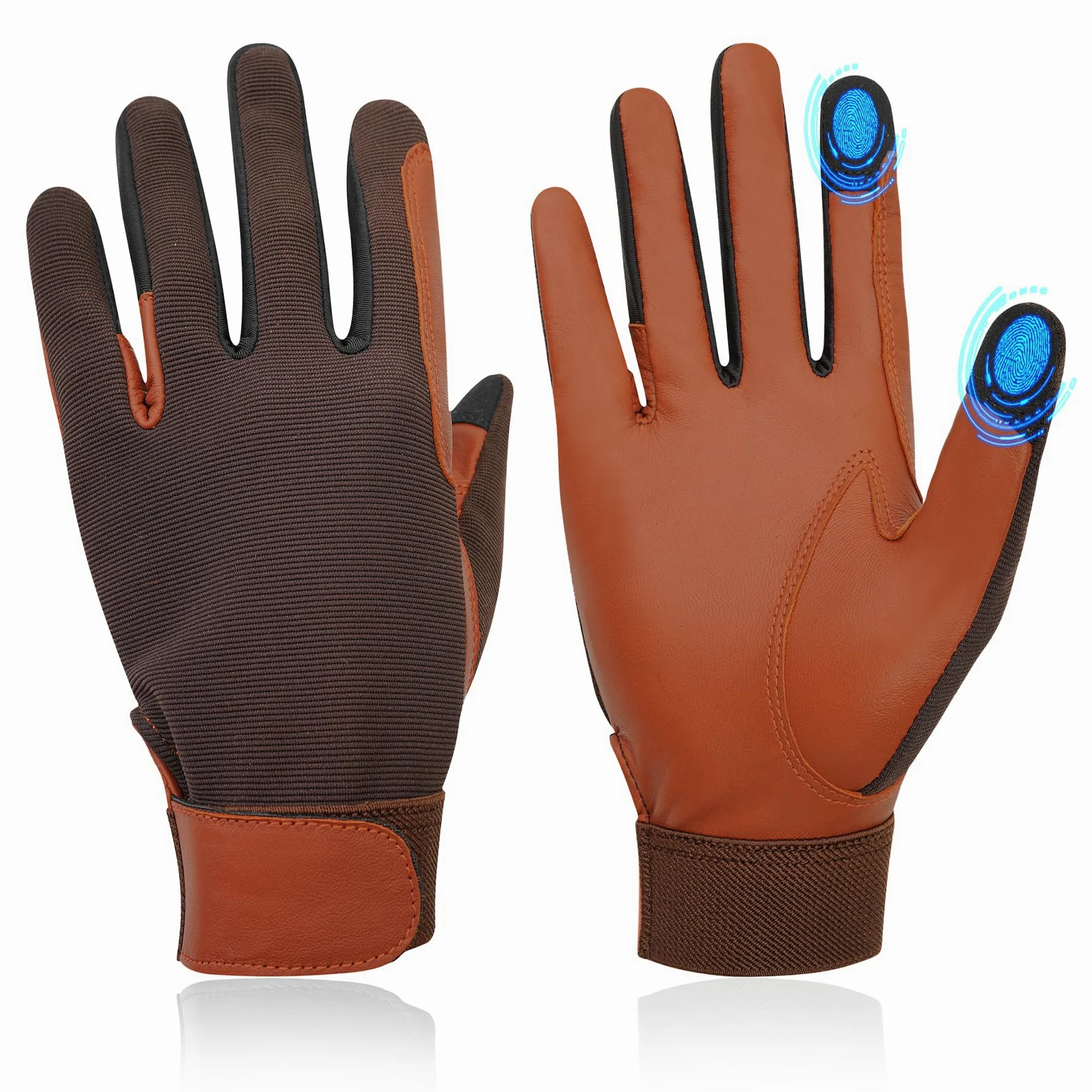 Thapower Guantes de equitación 100% cuero para mujer, resistentes al viento y transpirables, guantes de equitación