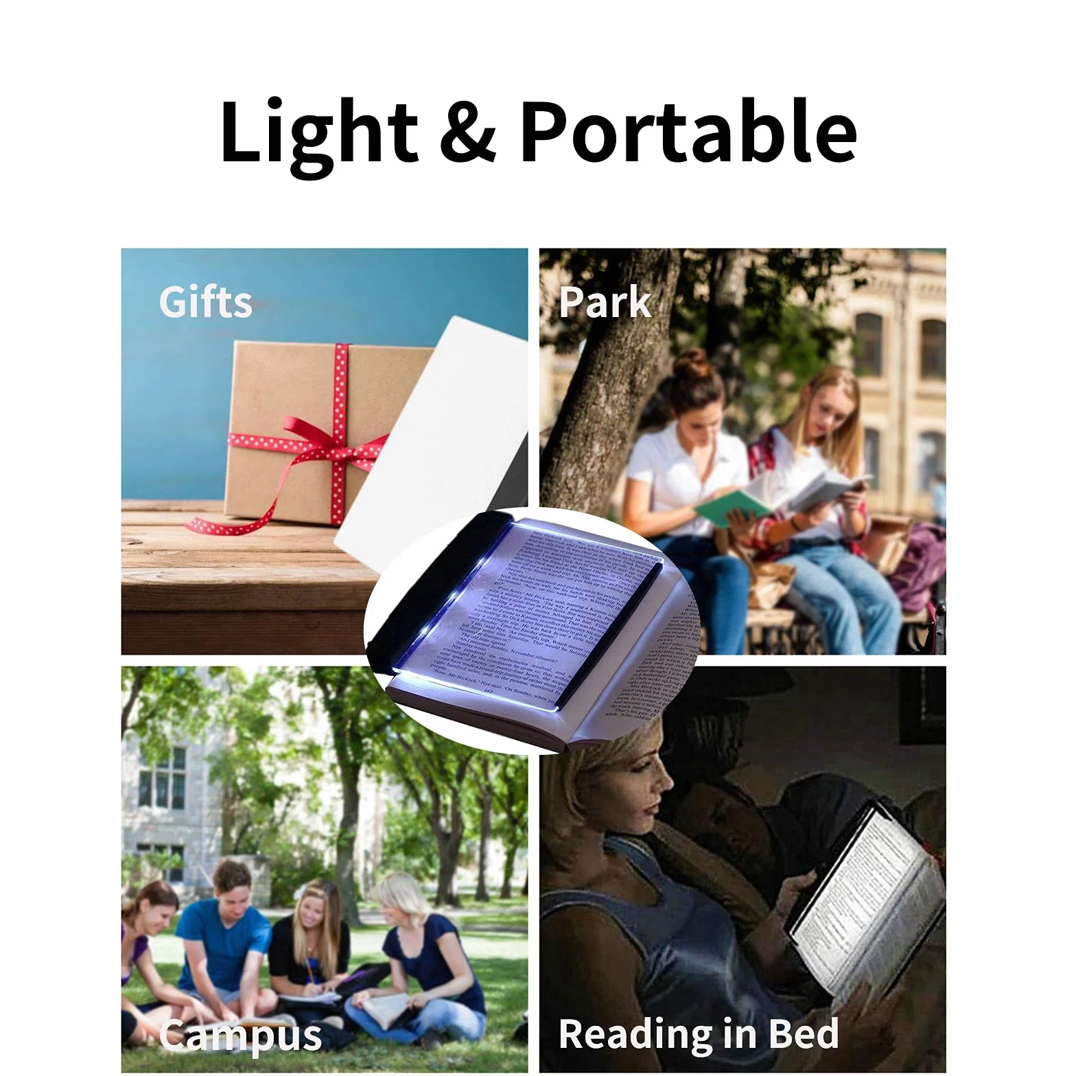 ASHATA Lightwedge Lámpara de lectura LED brillo ajustable tamaño pequeño