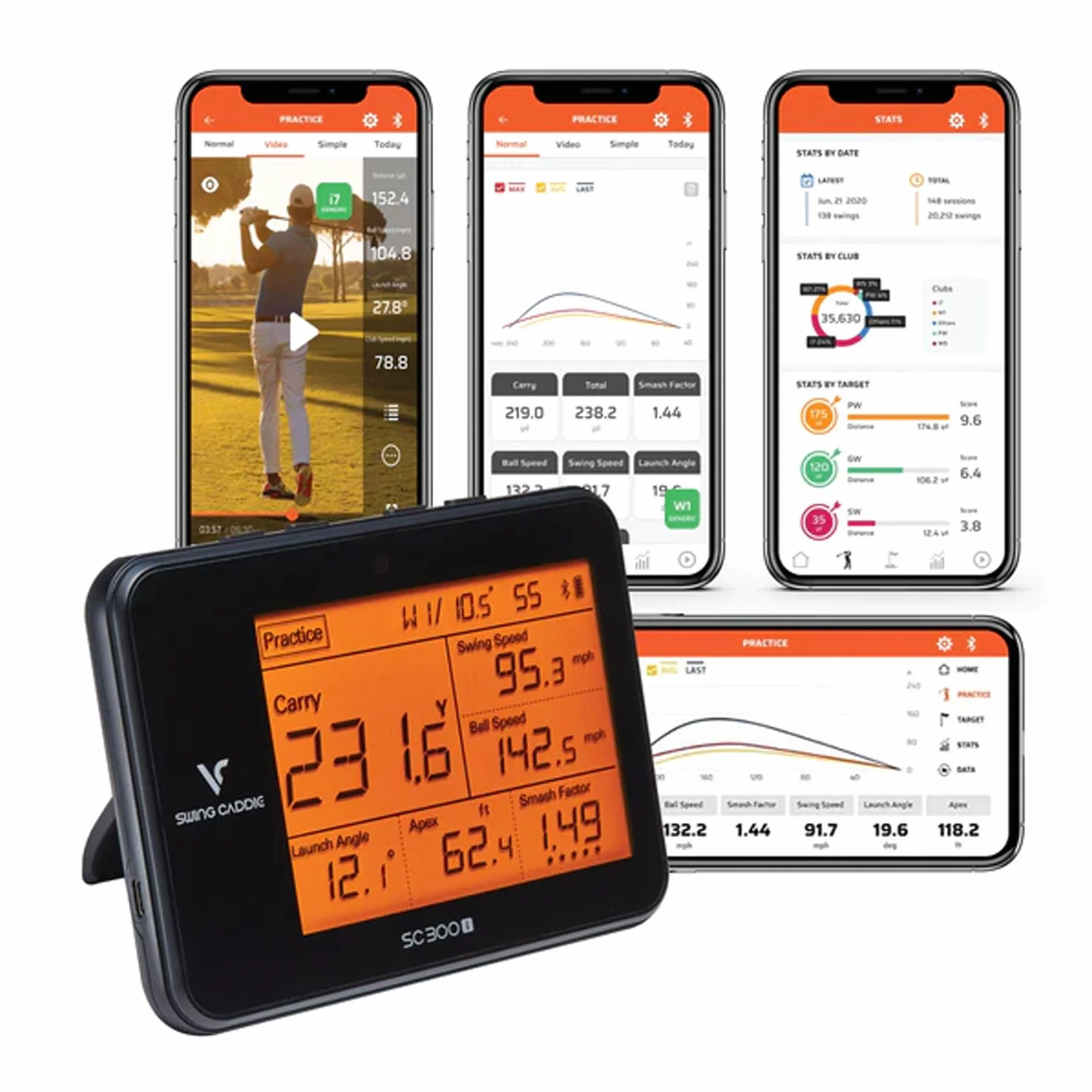 VOICE CADDIE Monitor de lanzamiento de golf portátil Voice Sc300I (2021)