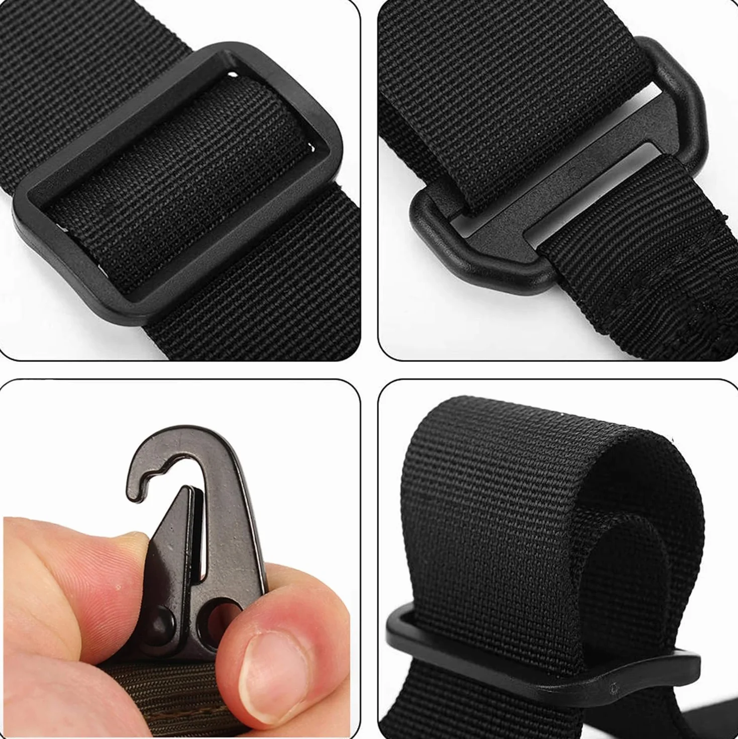 Correa Ajustable Negra Airsoft para Rifle + Enganche Táctico Point Sling 2 Puntos Multiusos Armas Cuerda Paintball Cinta de Sujeción Paracord Sistema Elastico Caza y Deportes Aire Libre