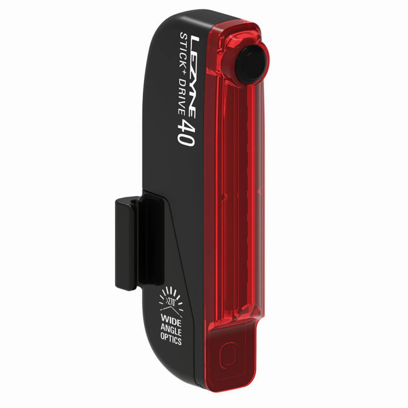 LEZYNE Stick Drive - Luz trasera para bicicleta, recargable por USB, duradera, resistente a la intemperie, IPX7, luz trasera LED blanca con 2 modos sólidos y 5 modos de flash | Montaje de clip
