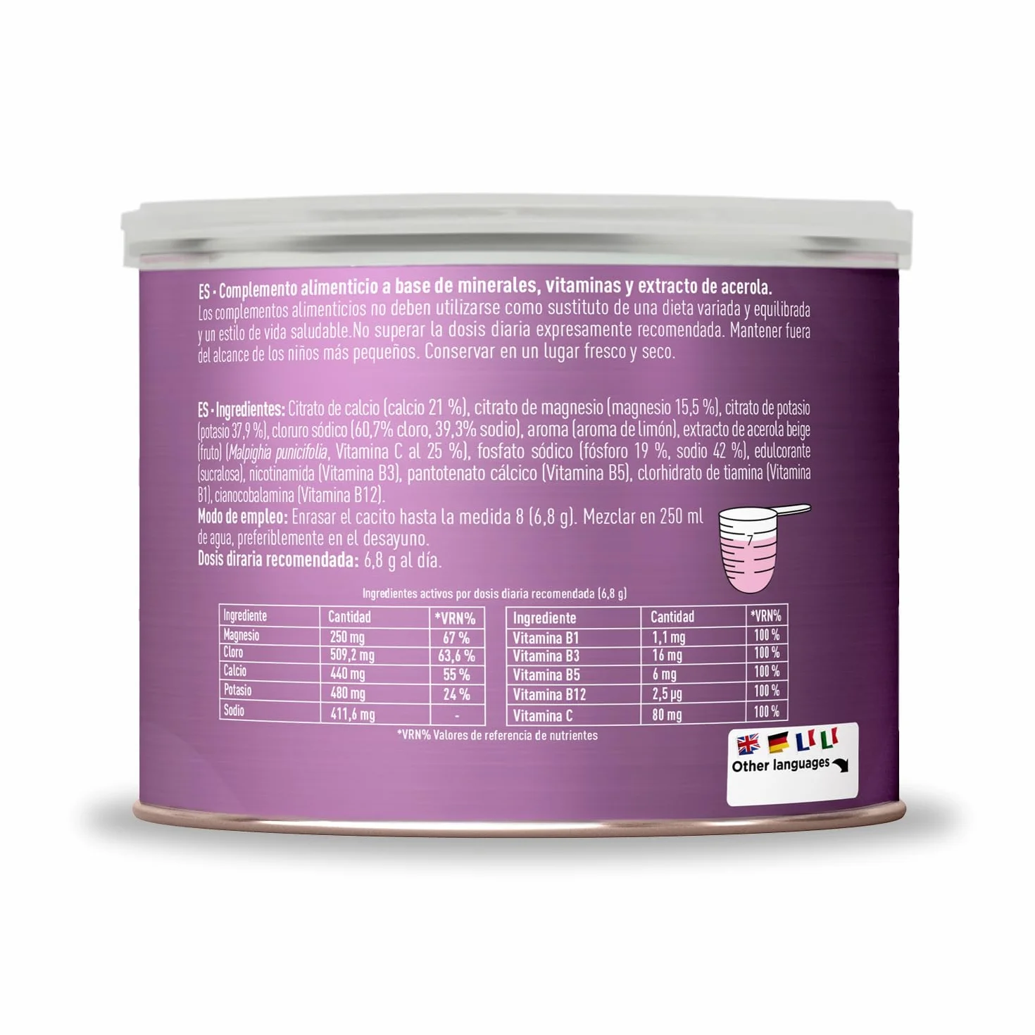 Electrolitos en Polvo Limón 160 g | Sales Minerales con Magnesio, Potasio, Calcio, Sodio + Vitaminas B y C Drasanvi