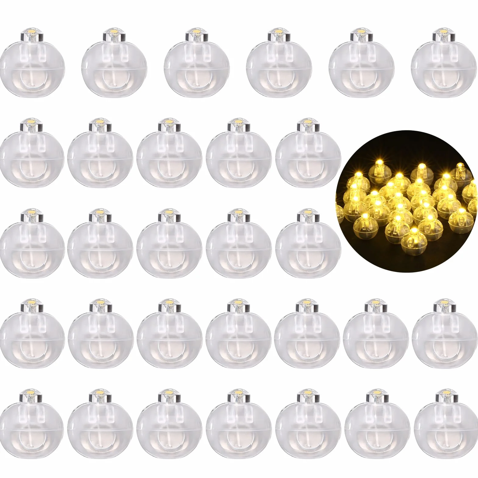 LIHAO 30 Piezas Mini Led Blanco Cálido Farolillos de Papel para Boda Cumpleaños Fiesta