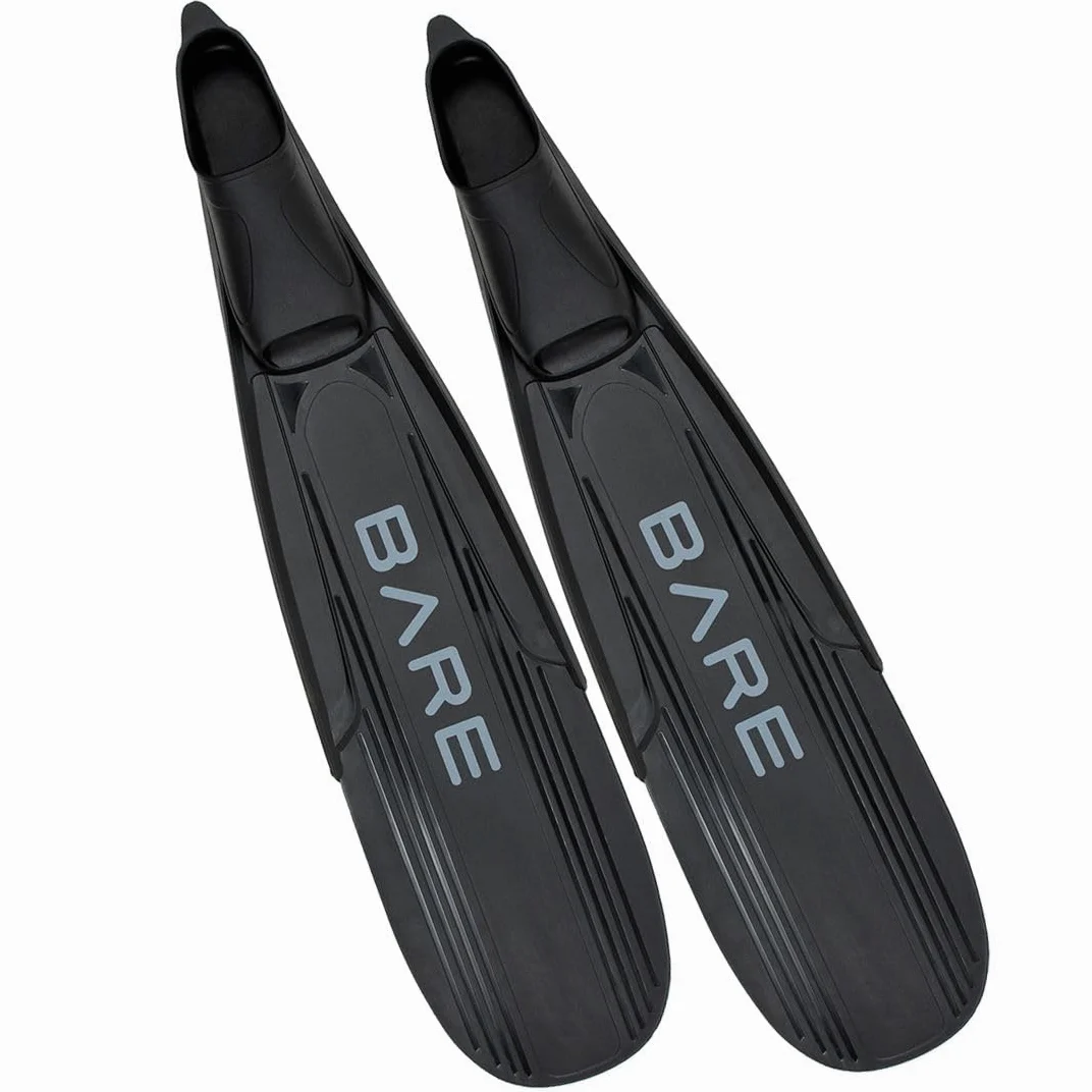 Bare Predator - Aletas de apnea de pie completo, color negro (XXL)