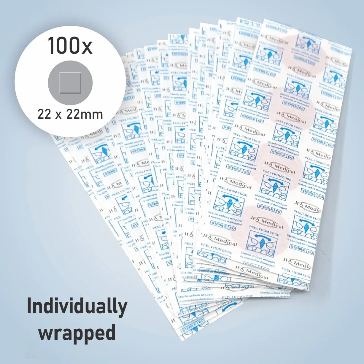 JFA Medical Apósitos Impermeables Redondos Pequeños 22 x 22 mm 100 Unidades