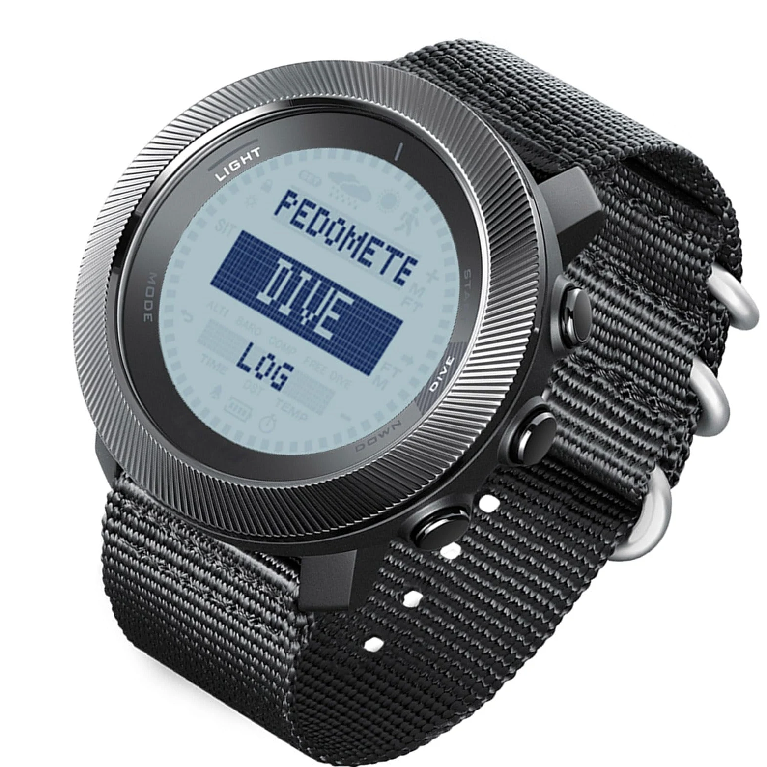 banapoy Reloj Digital para Hombre, Reloj de Pulsera Profesional Impermeable para Natación y Buceo con Retroiluminación LED, Cronómetro, Brújula y Profundidad de 100 M, Resistente a la Lluvia Alarma