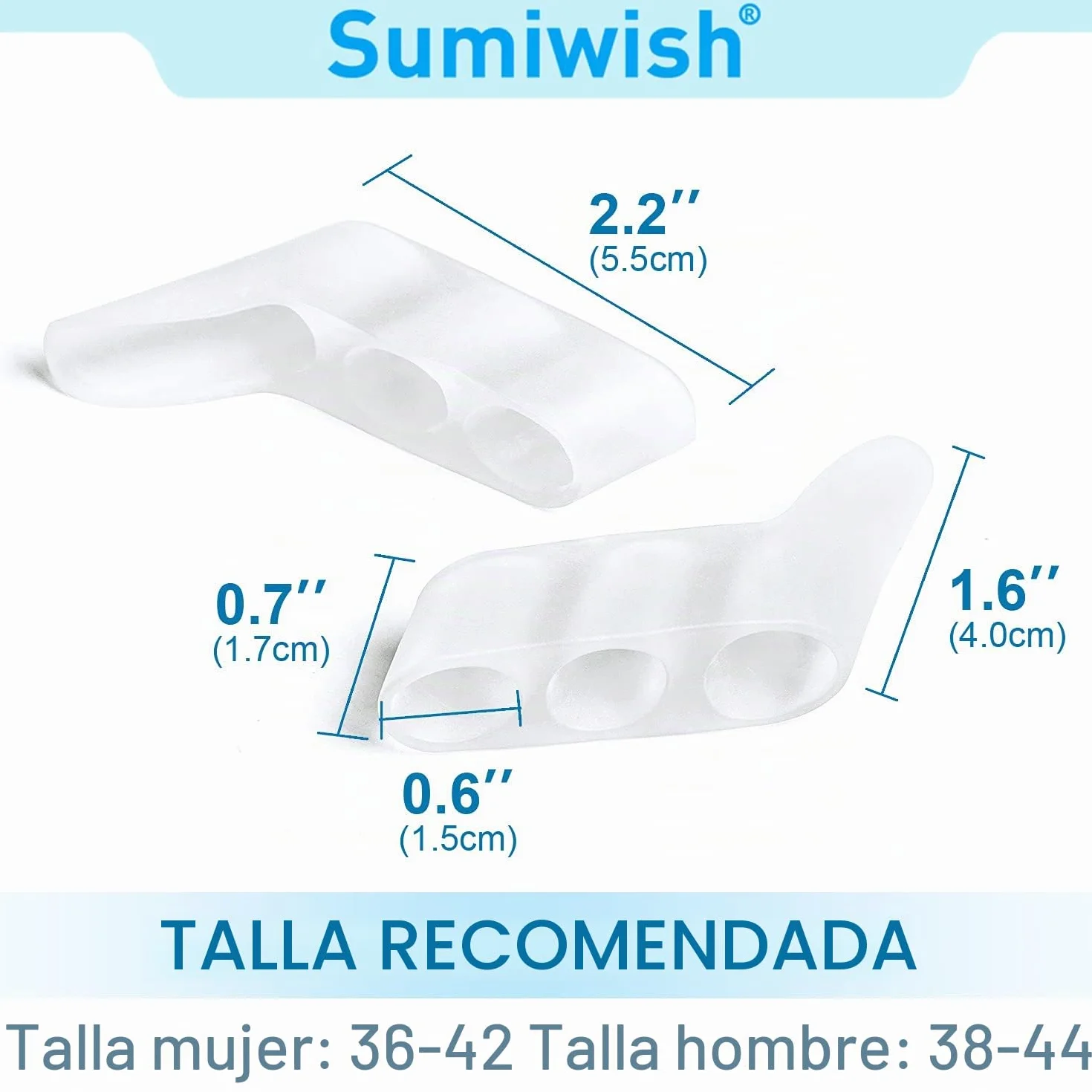 Sumiwish Separadores de Dedos de Silicona 10 Piezas Protectores Alivia Presión Dolor Meñique