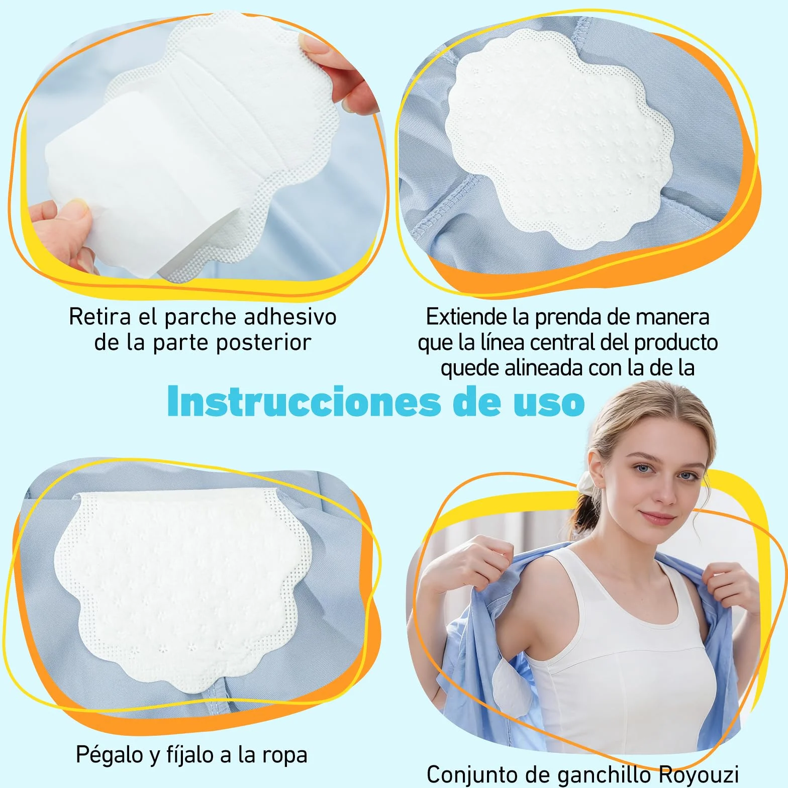 Almohadillas Axilas Sudor Absorbentes Invisibles Transpirables Antisudor Ropa Camisas 80 Piezas
