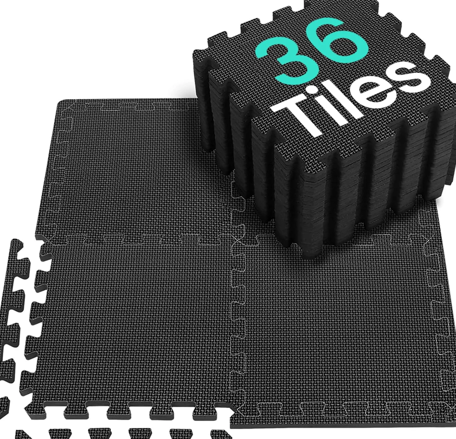 Esterilla Fitness Puzzle para Suelo de Gimnasio [31x31cm], 24/36/48 EVA Esterilla Protectora de Suelo, Antideslizante, para Aparatos de Gimnasia y Fitness