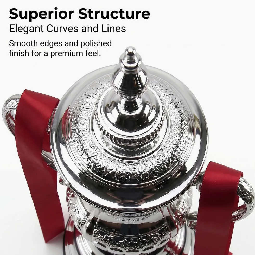 FA Cup Trofeo Réplica Fútbol Copa Plata Colección | Trofeo réplica FA Cup acabado plata para aficionados, coleccionistas, clubes y decoración deportiva
