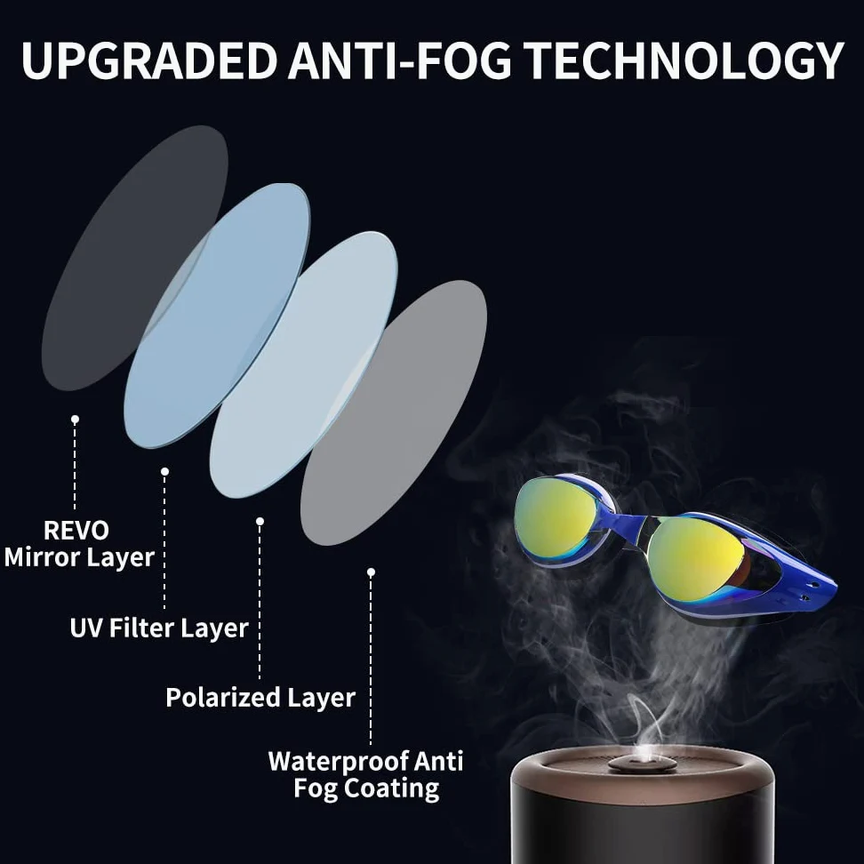 Gafas de natación, gafas de natación con lentes anti niebla para mujer niños Hombres, gafas de natación, -5, Azul