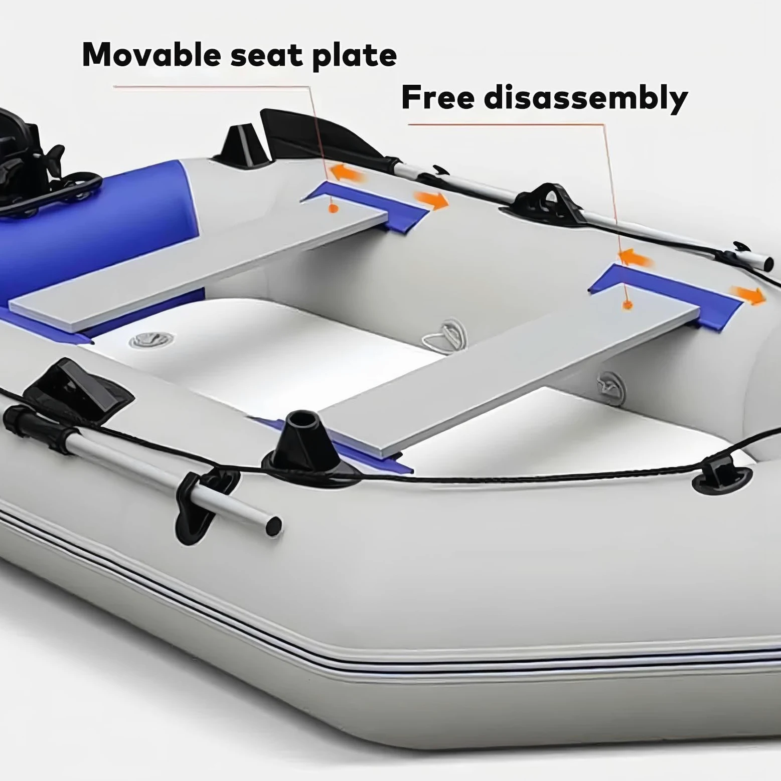 Kayak inflable para adultos, barco portátil para 3 personas con material grueso para rafting, pesca y rescate acuático