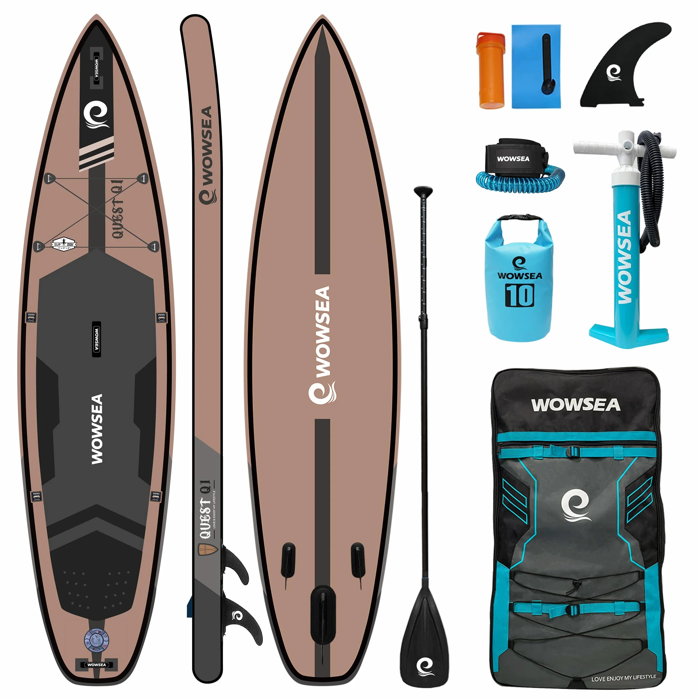 WOWSEA Quest Q1 Stand Up Paddle Board Hinchable, Durable y Estable Niños Sup Tabla Inflable, Sup Hinchable Agradable, Buena Opción para La Enseñanza Acuática y Recreación