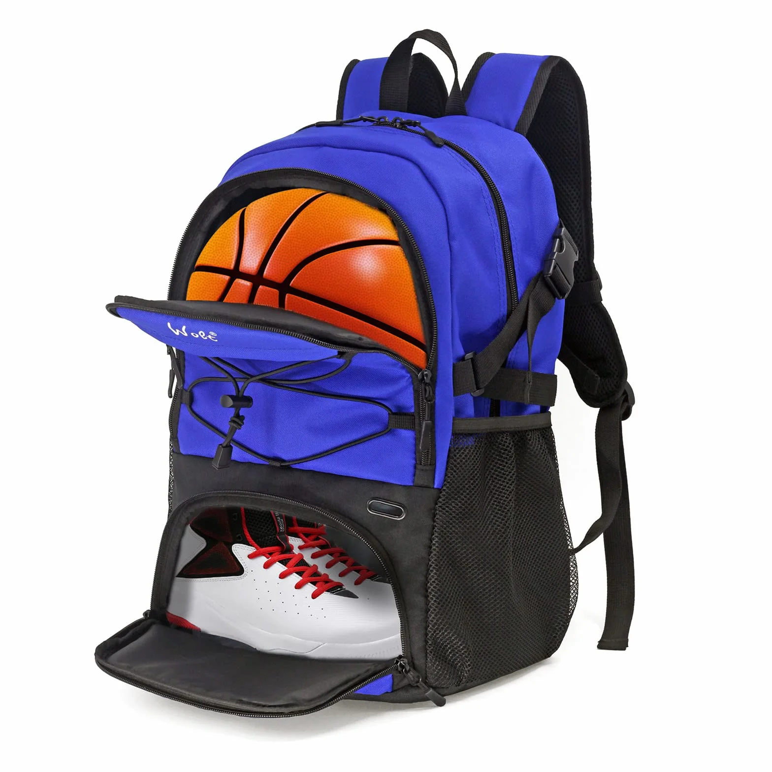 WOLT Mochila de fútbol con compartimento para botas y soporte para pelotas
