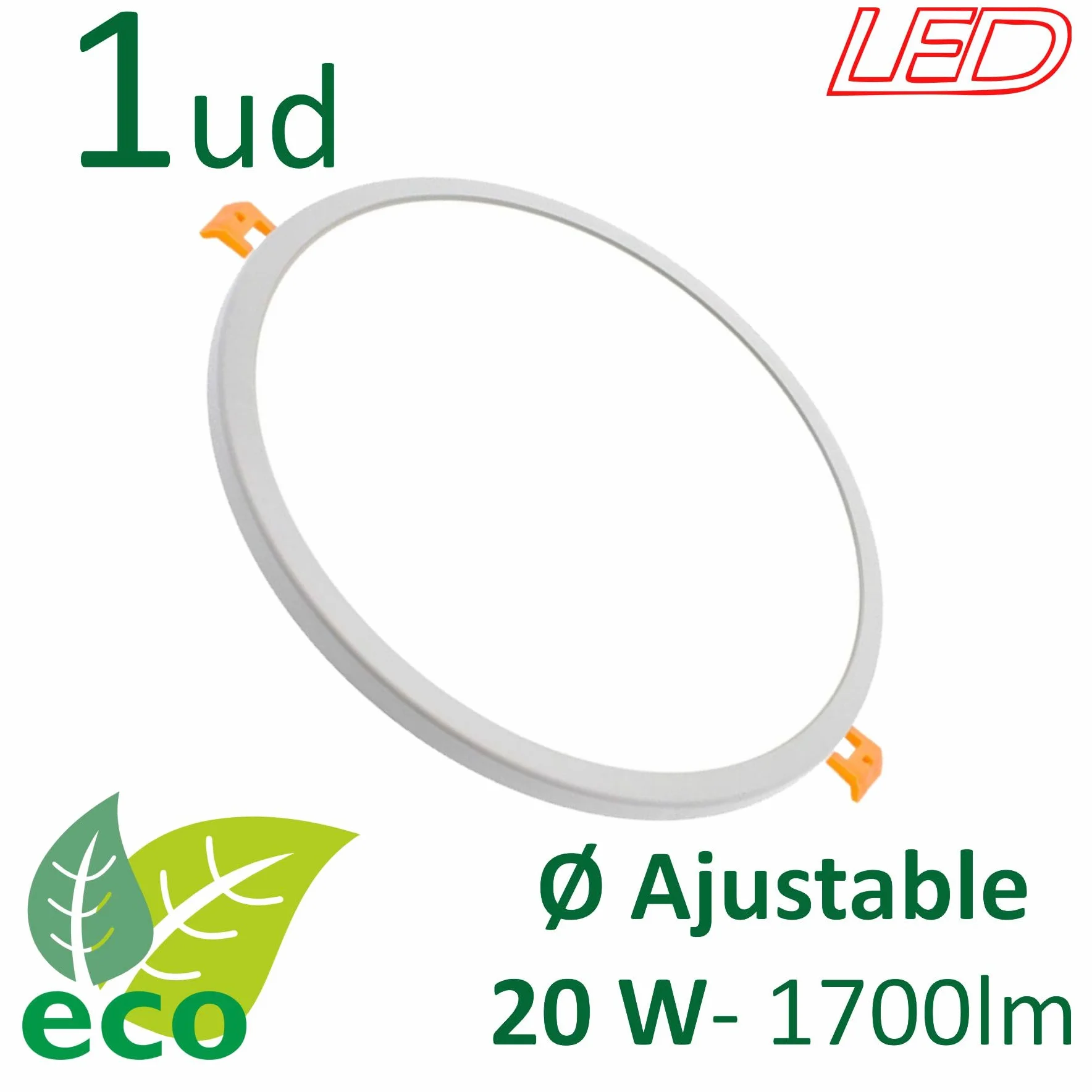 VZLED Downlight LED Ajustable 6500K Plafón Cocina Luz Blanca Fría Pack 1