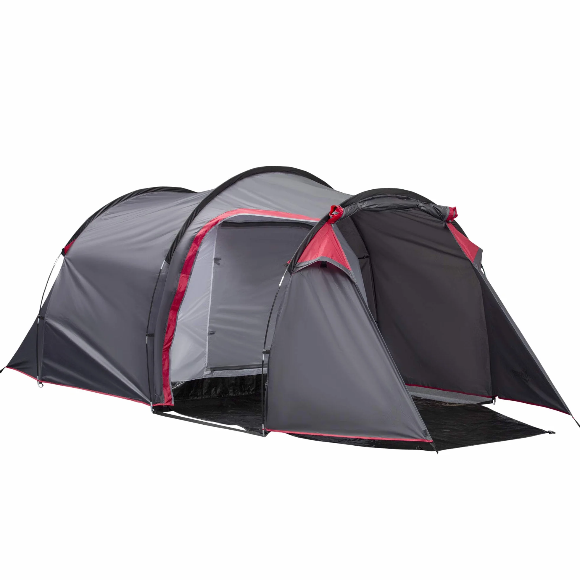 Outsunny Tienda de Campaña Familiar Tipo Túnel 2-3 Personas Plegable Impermeable 2000+ mm a Prueba de UV 20+ Ligero con Vestíbulo y 4 Estaciones para Camping Senderismo 426x206x154 cm