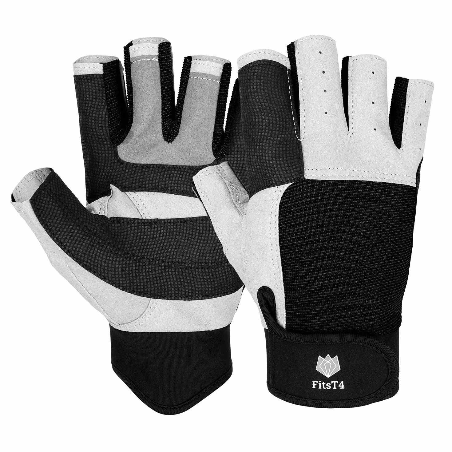 FitsT4 Sports Guantes de Vela con Dedos ¾ y Agarre Ideal para navegar, Yates, Deportes de Vela, Remo, Kayak, Pesca, Botes neumáticos, Deportes acuáticos con embarcaciones