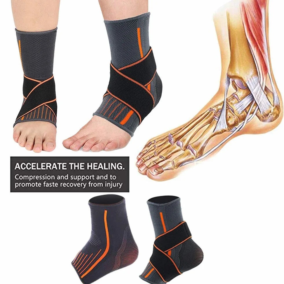 Semme Tobillera Calcetín Fascitis Plantar Compresión de Tobillo Esguince Deportiva con Soporte de Protector de Tobillos para Fitness y Alivio de Dolor de Hinchazón Tendinitis (Mujer)