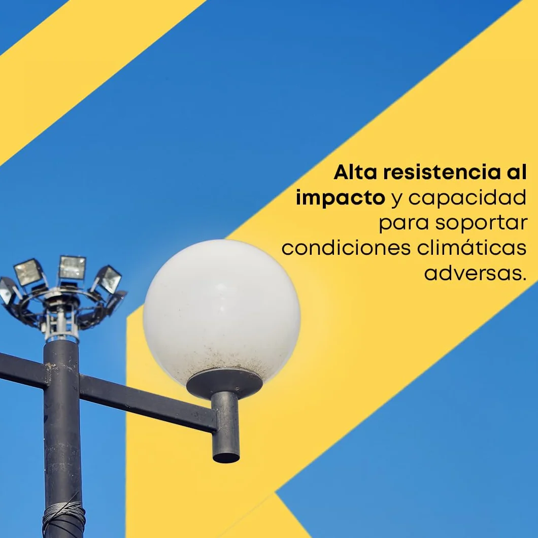 Policarbonato Base Iluminación Globo Boca 17/19 cm E-27 Blanco Exterior