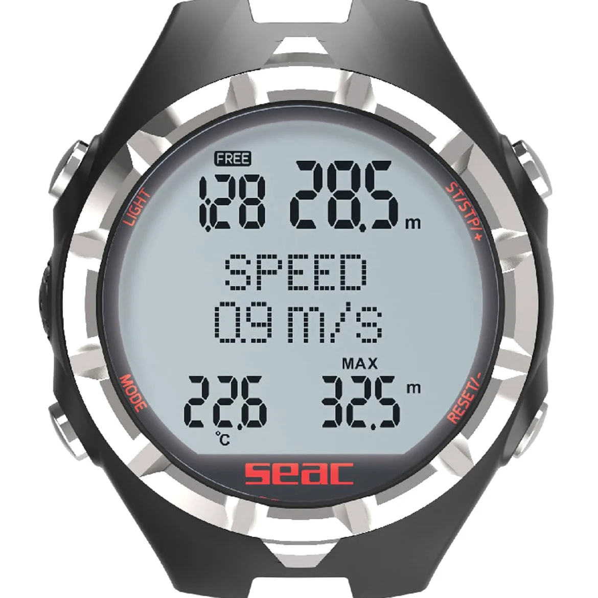 SEAC Ordenador de apnea, Unisex, Negro/Rojo, L