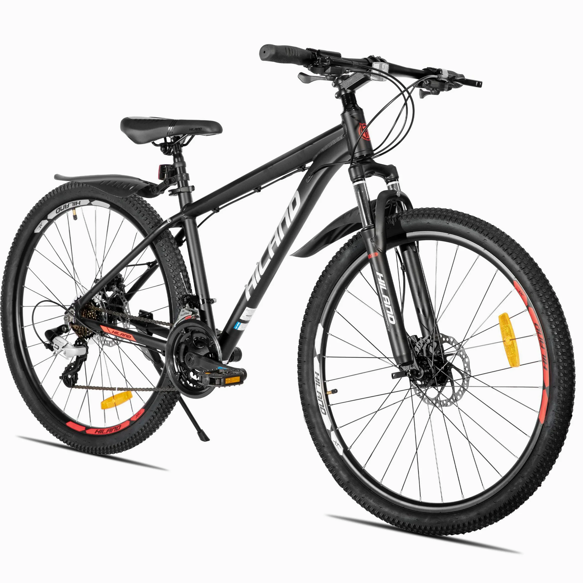 HILAND Bedrock Bicicleta de Montaña 27.5 Pulgadas Unisex, 24 Velocidades, Frenos de Disco Hidráulicos, Cuadro de Aluminio, Horquilla con Suspensión, MTB Hombre Mujer Ciudad y Montaña
