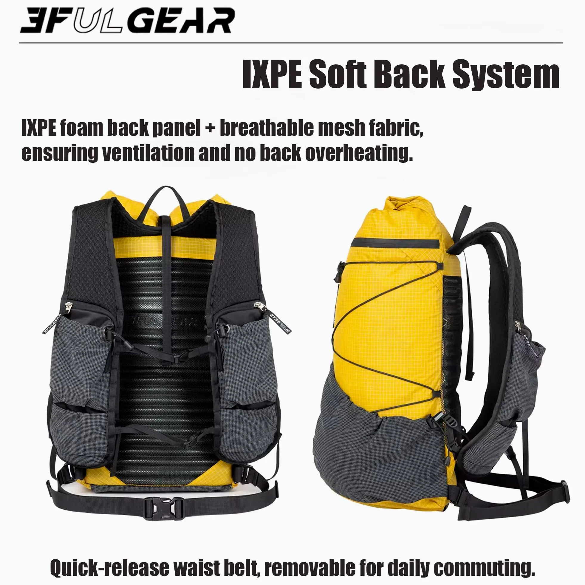 3F Koala - Mochilas de senderismo de 20 L + 5 L, mochila de escalada de montaña, mochilas ultraligeras
