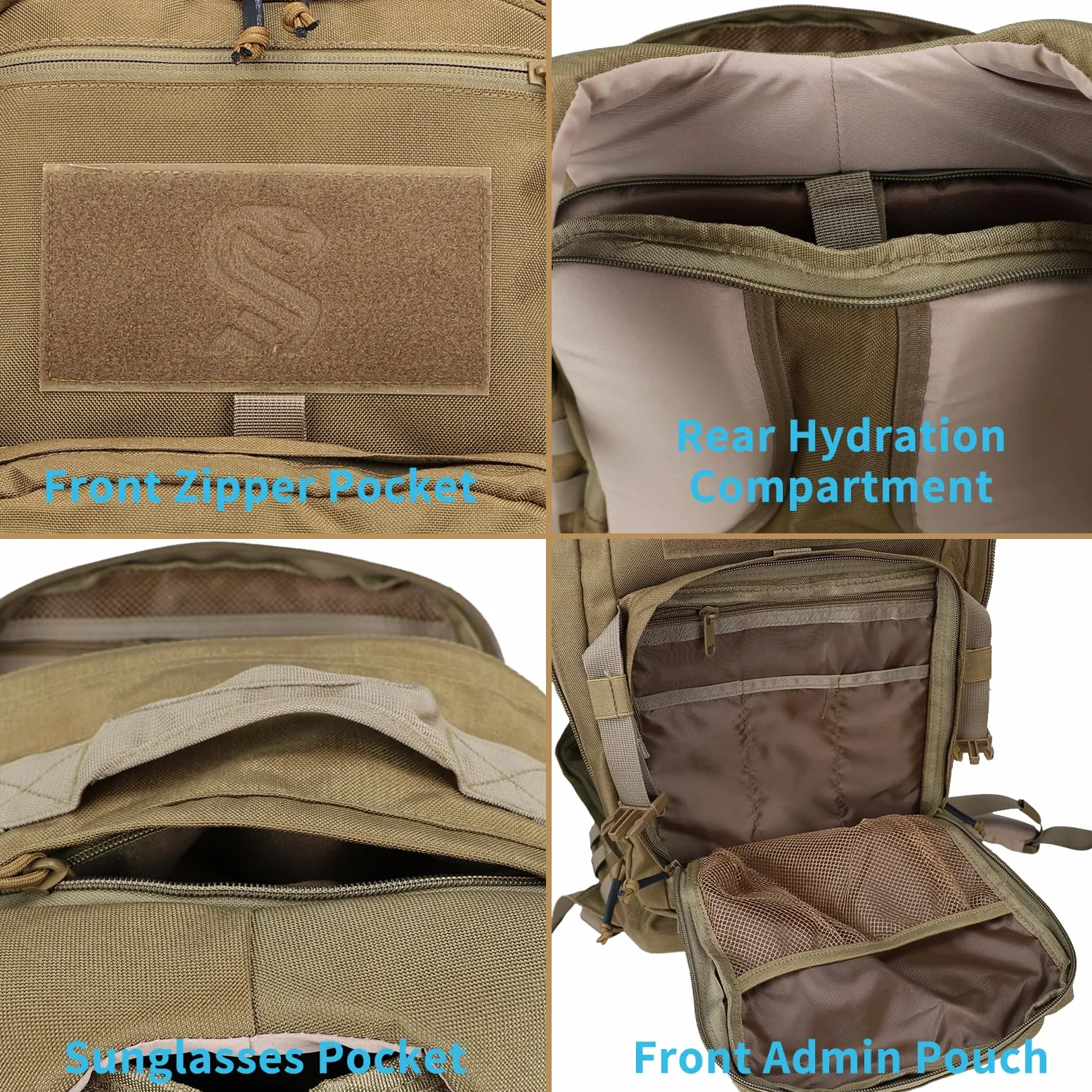 MGFLASHFORCE Molle Mochila Tactica Militar Policial Militares Hombre 30L, Compartimento De Computadora Portátil De 15.6"