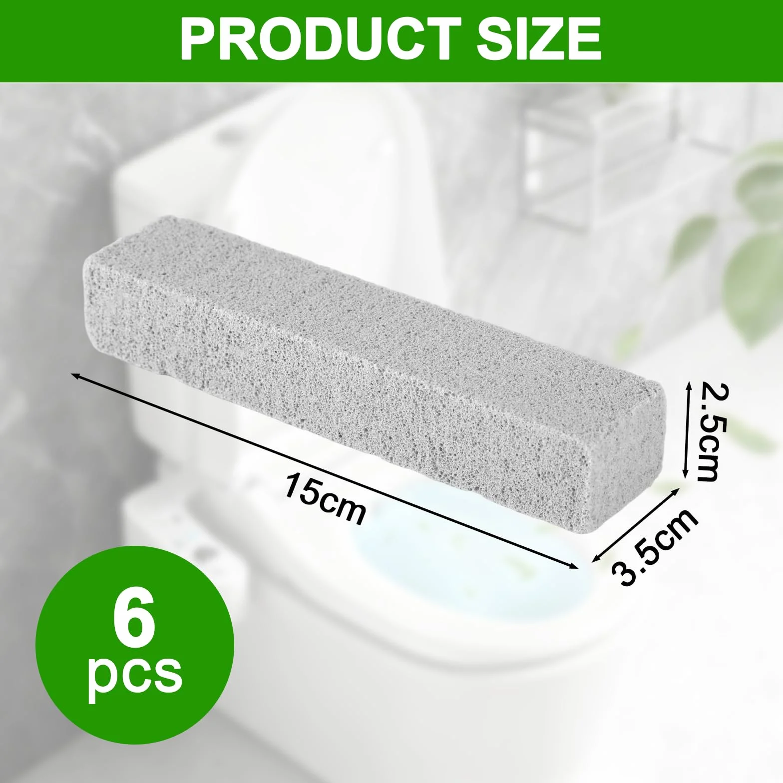 Pack de 6 Piedra Pómez Extra Fuerte para Pies, Limpieza Baño, WC, Azulejos y Parrilla