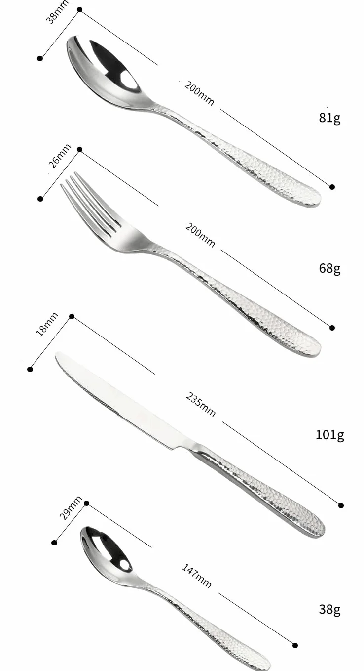 Juego De Cubiertos De Acero Inoxidable con Mango De Agua, 4/16/24/32/40/48 Piezas, Ideal para Viajes Al Aire Libre, para Estudiantes Y Cuchillos, Tenedores Y CU,Silver-24 Pieces for 6