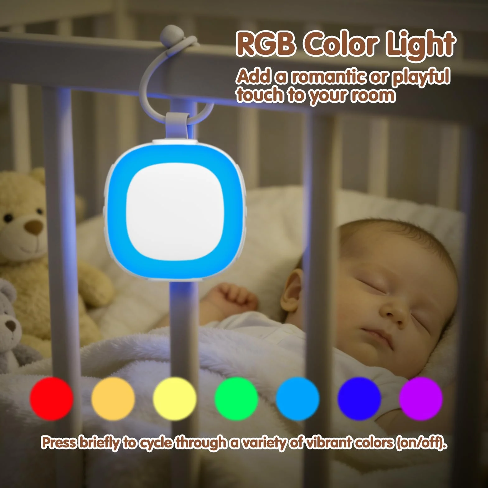 Gemmac Máquina de Ruido Blanco Portátil 32 Ruidos Blancos con Luz Nocturna Ajustable Temporizador Memoria para Dormir Adultos