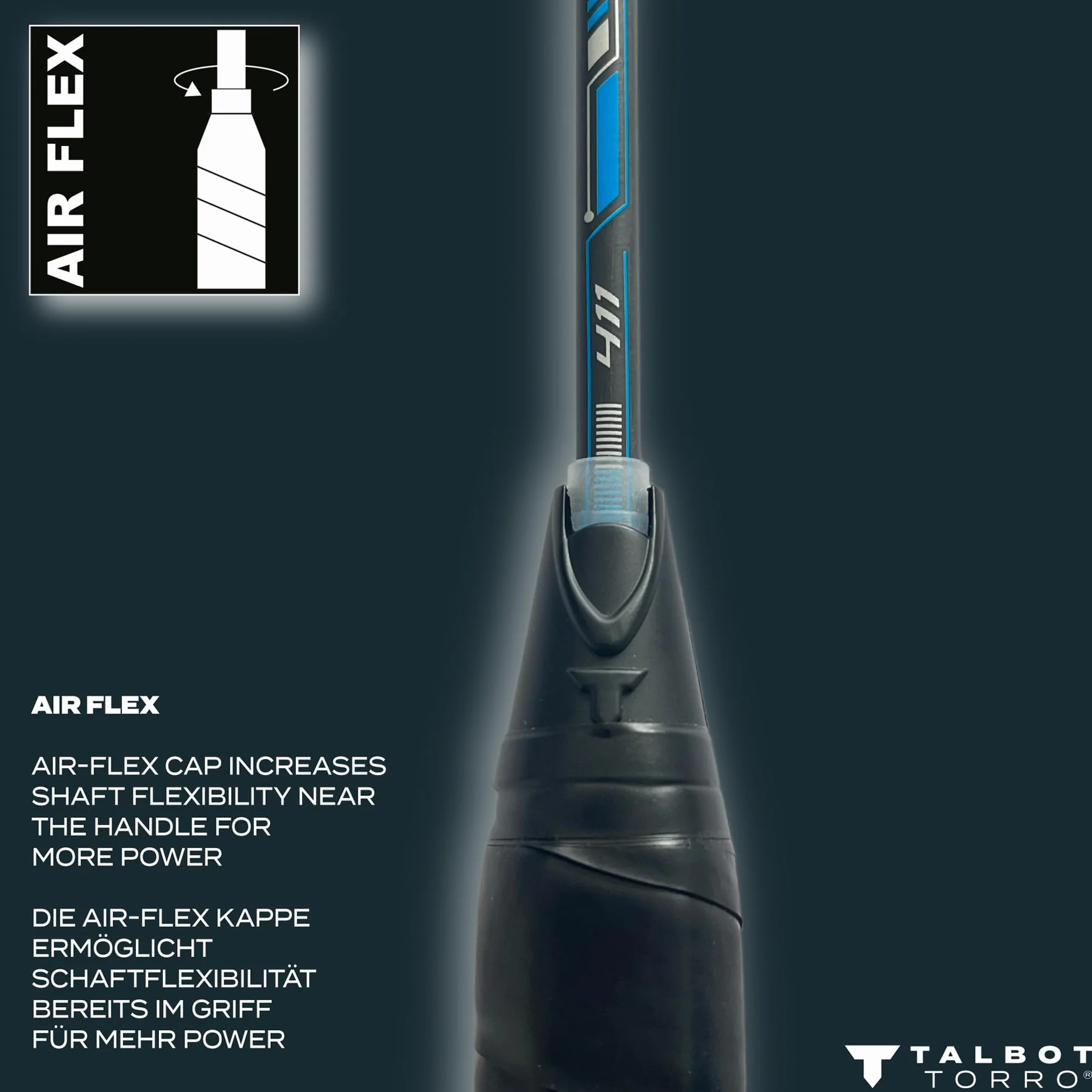 Talbot Torro Badmintonschläger Isoforce 411, 100% Graphit