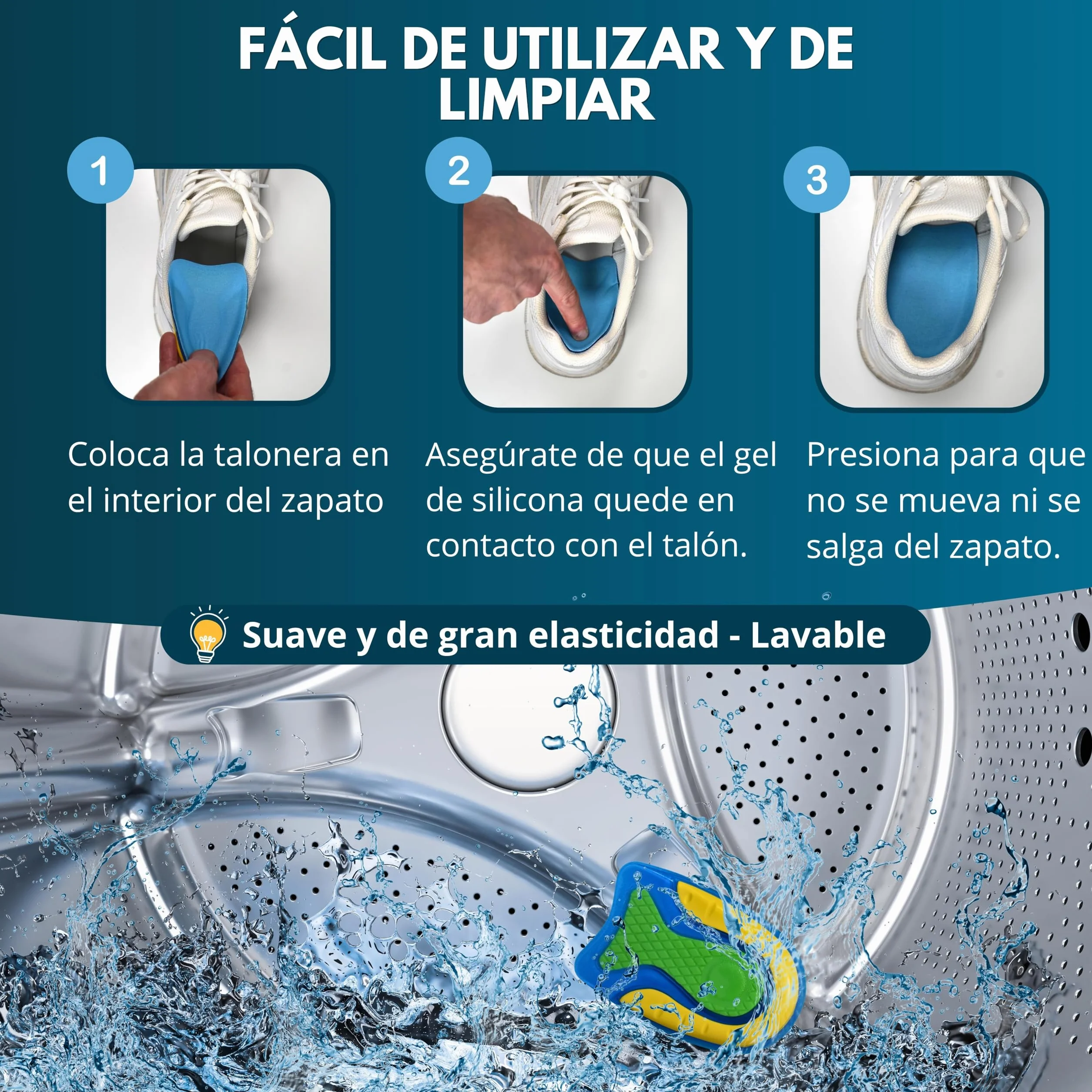 Plantillas de Silicona para Fascitis Plantar y Espolón Calcaneo - Taloneras de Gel Unisex Pack de 4