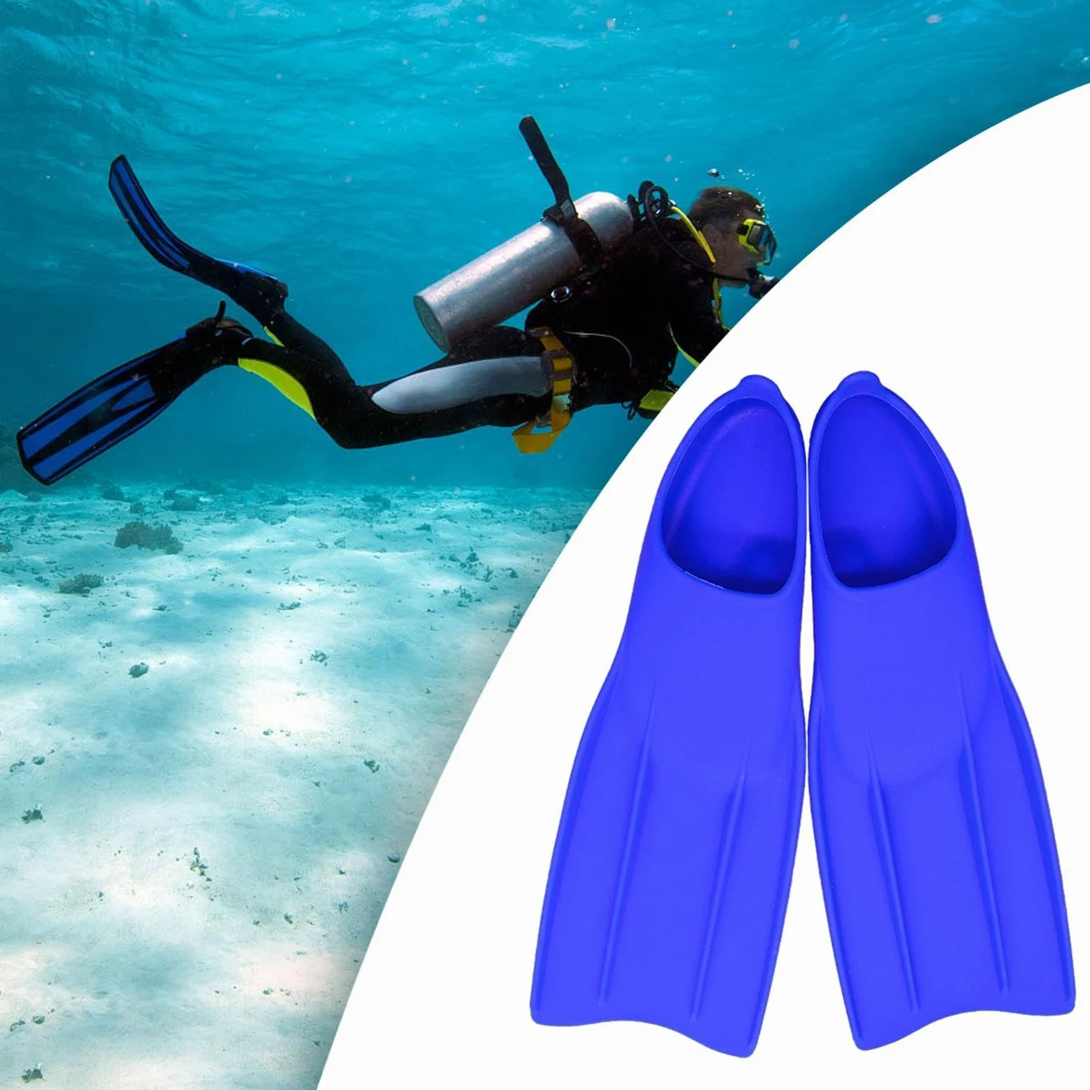 Aletas de Buceo Profesionales Fins de Silicona Ligeras Resistentes de Fáciles de Poner Antideslizantes Adecuadas para Submarinismo Piscina Snorkel Dep