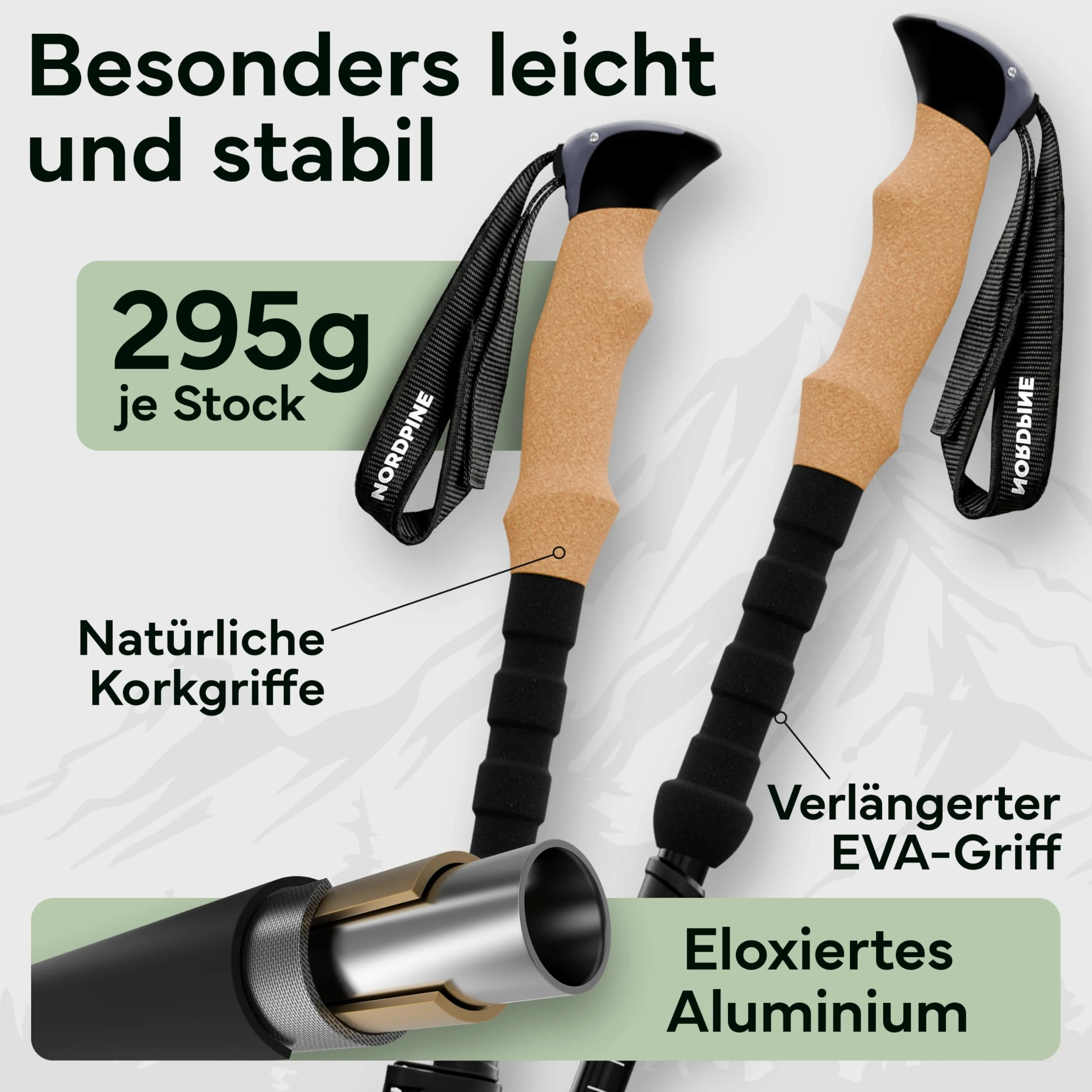 Bastones de senderismo plegables – carbono y aluminio para hombre y mujer – Bastones de trekking ultraligeros con mango de corcho y punta de tungsteno – Bastones de marcha nórdica con tope de goma