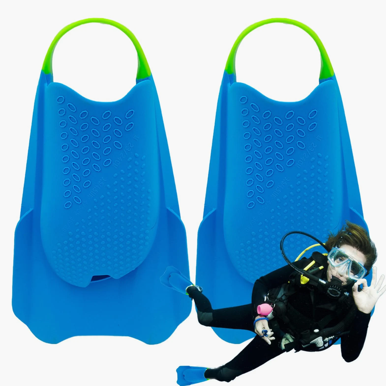 Aletas De Pala,Aletas De Tacón Abierto Portátil Corto - Aletas De Buceo Ligeras Para Buceo,Adecuado Para Hombres Y Mujeres Para Uso En Piscina, En El Mar, Buceo, Buceo, Natación Y Entrenamiento