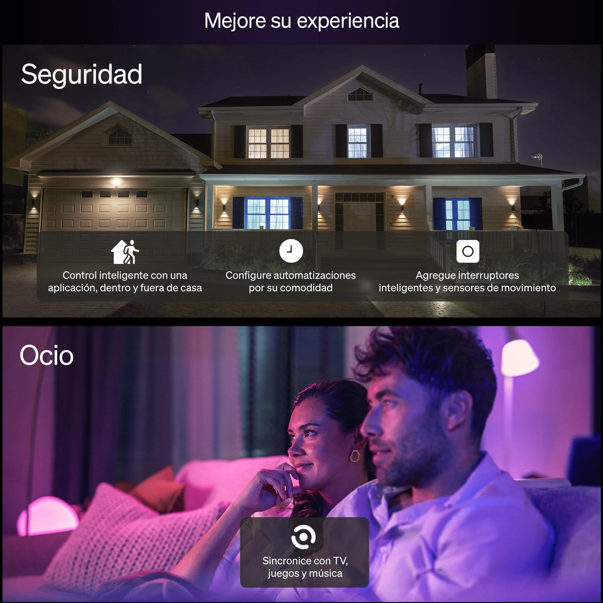 Philips Hue Essential Bombilla LED Inteligente A60 Smart E27 8W 2200-6500K 806lm regulable