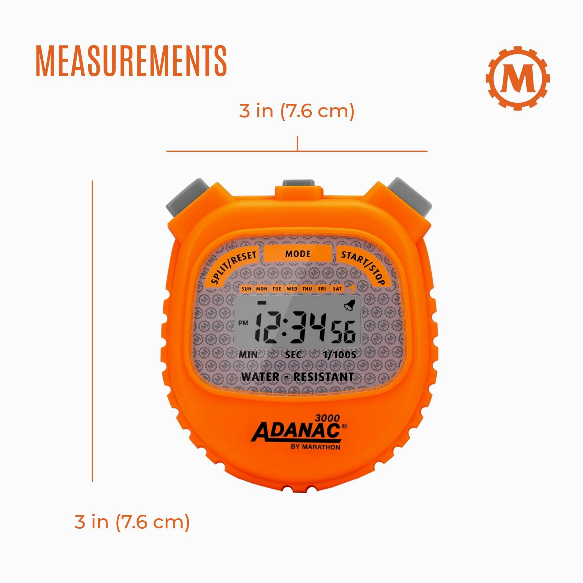 Marathon Adanac 3000 Digital cronómetro temporizador con pantalla extra grande y botones, resistente al agua