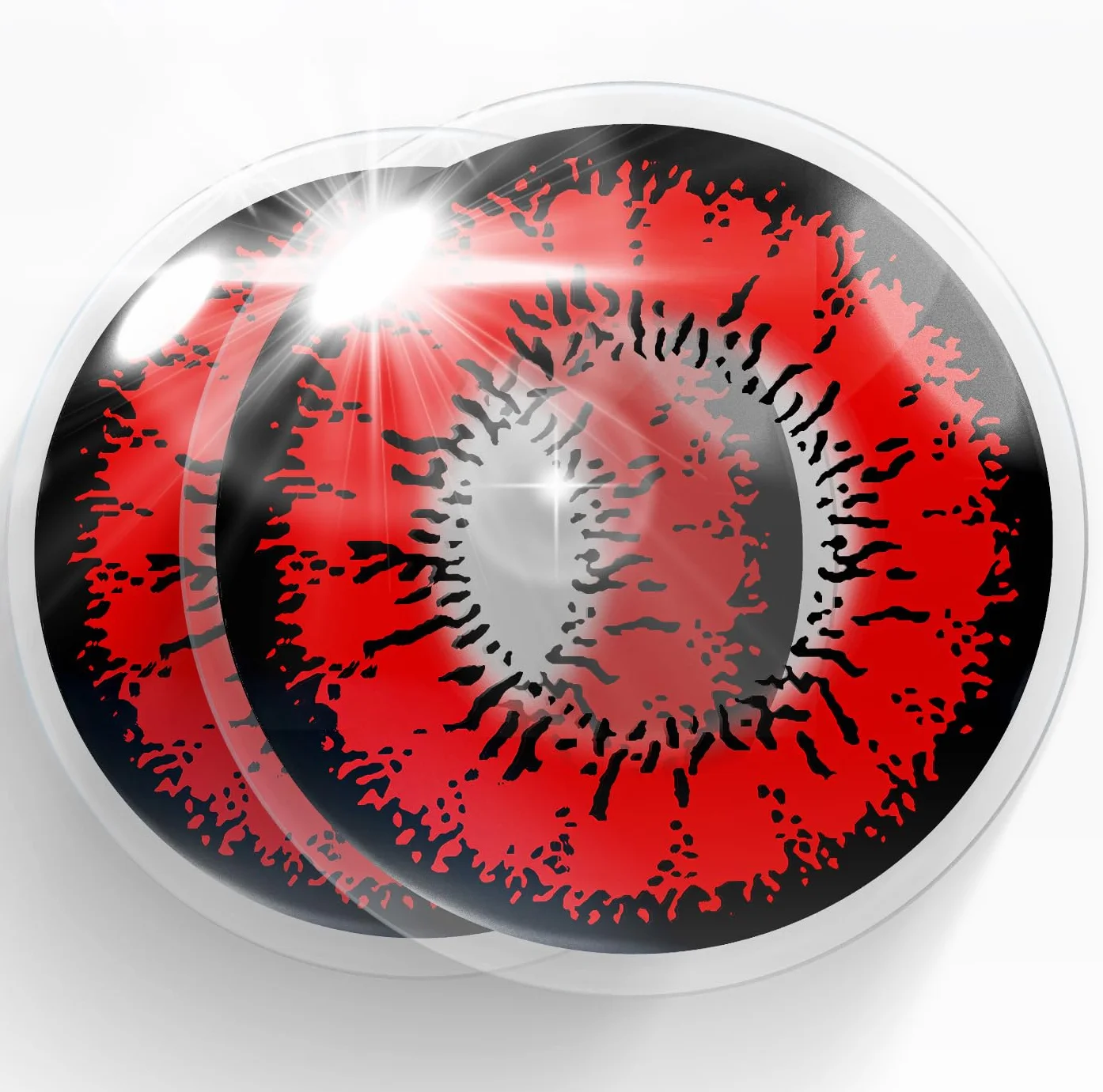 Lentillas de color rojo negro Red Flower 1 par, cómodas, sin graduación