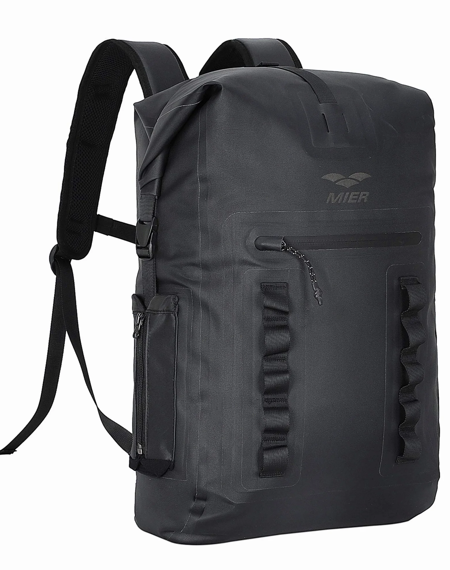 MIER Mochila Impermeable Dry Bag Resistente con Cierre Enrollable para Kayak, Playa, canotaje, natación, Surf, 30 L, Black, Bolsa Seca