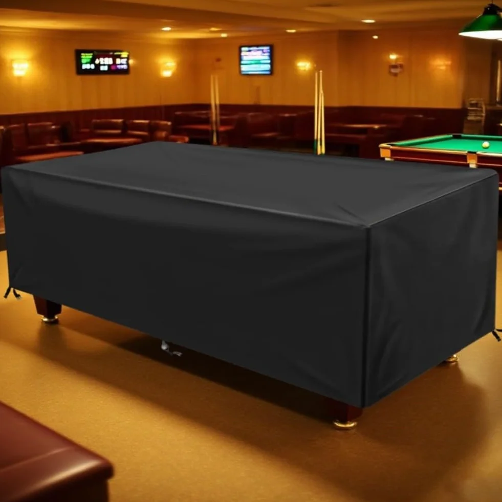 Funda para mesa de billar de 8 pies, tela Oxford 600D impermeable, hebillas resistentes al viento y cordón