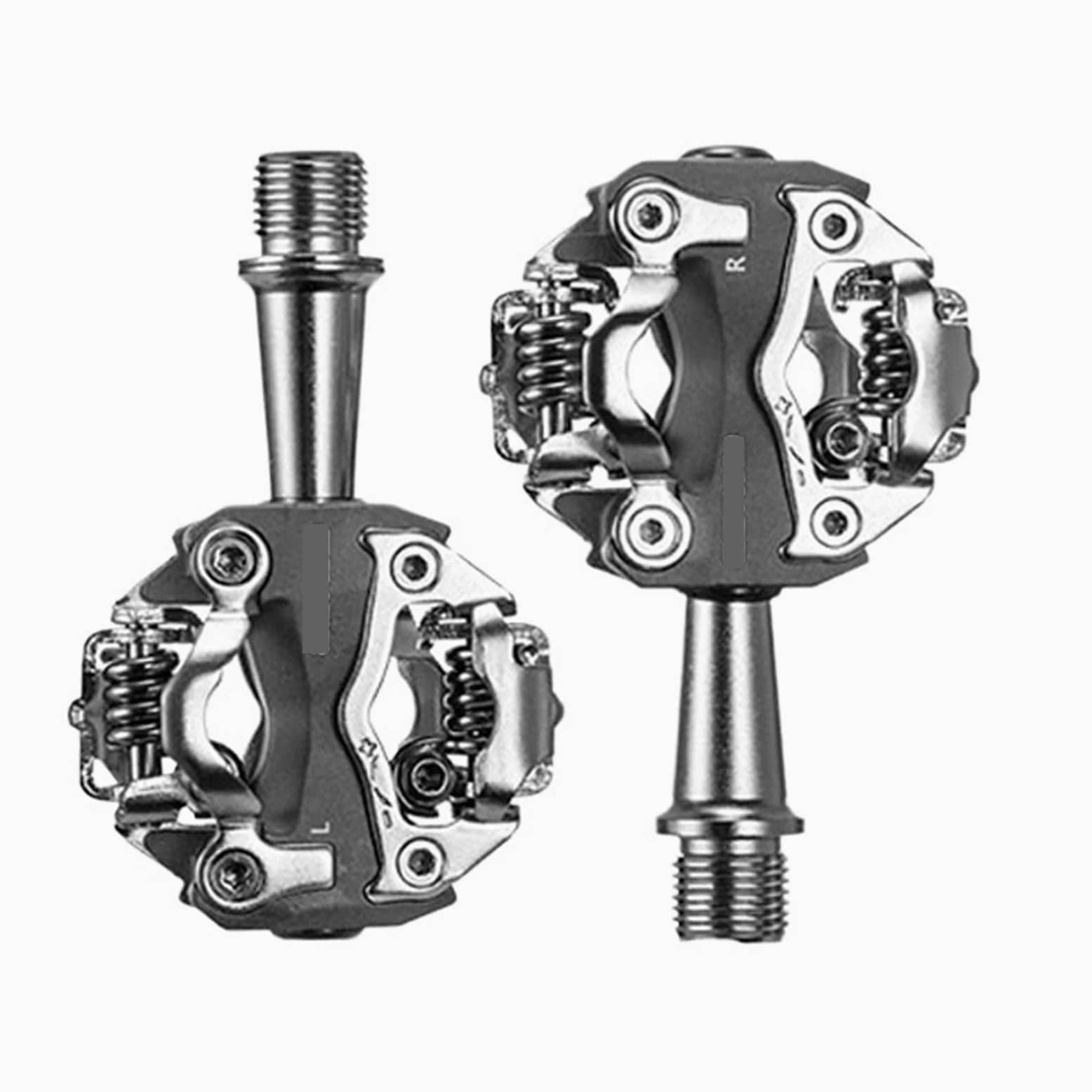 Compatible con Pedales MTB automáticos ZERAY SPD | Cuerpo de aleación, eje de Cr-Mo, tensión ajustable, incluye tacos, de doble cara