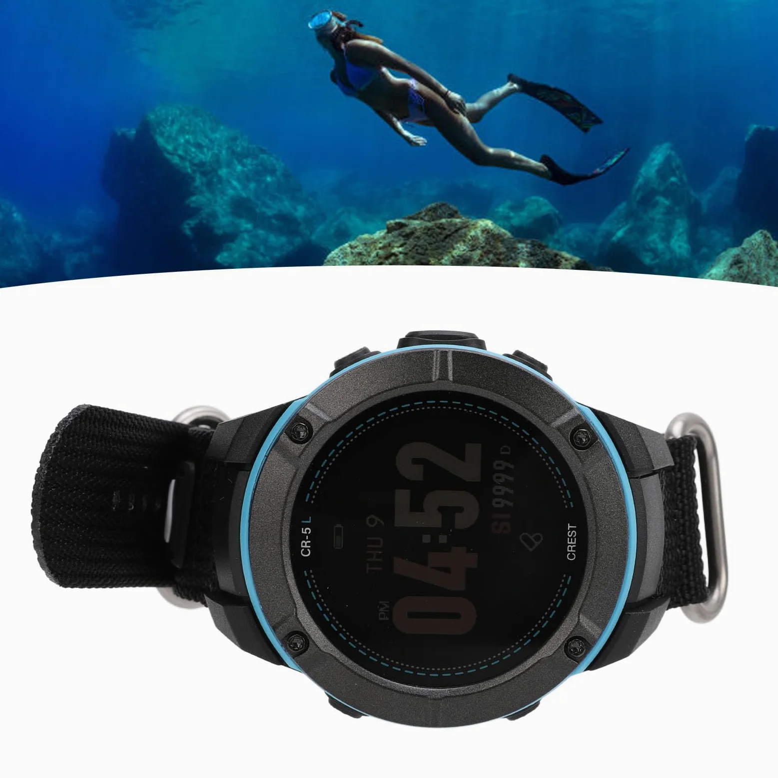 Drfeify Reloj de Computadora de Buceo, Computadora de Buceo con Montaje en Muñeca Computadora de Buceo Subacuático para bajo el Agua 100 M de Profundidad Negro