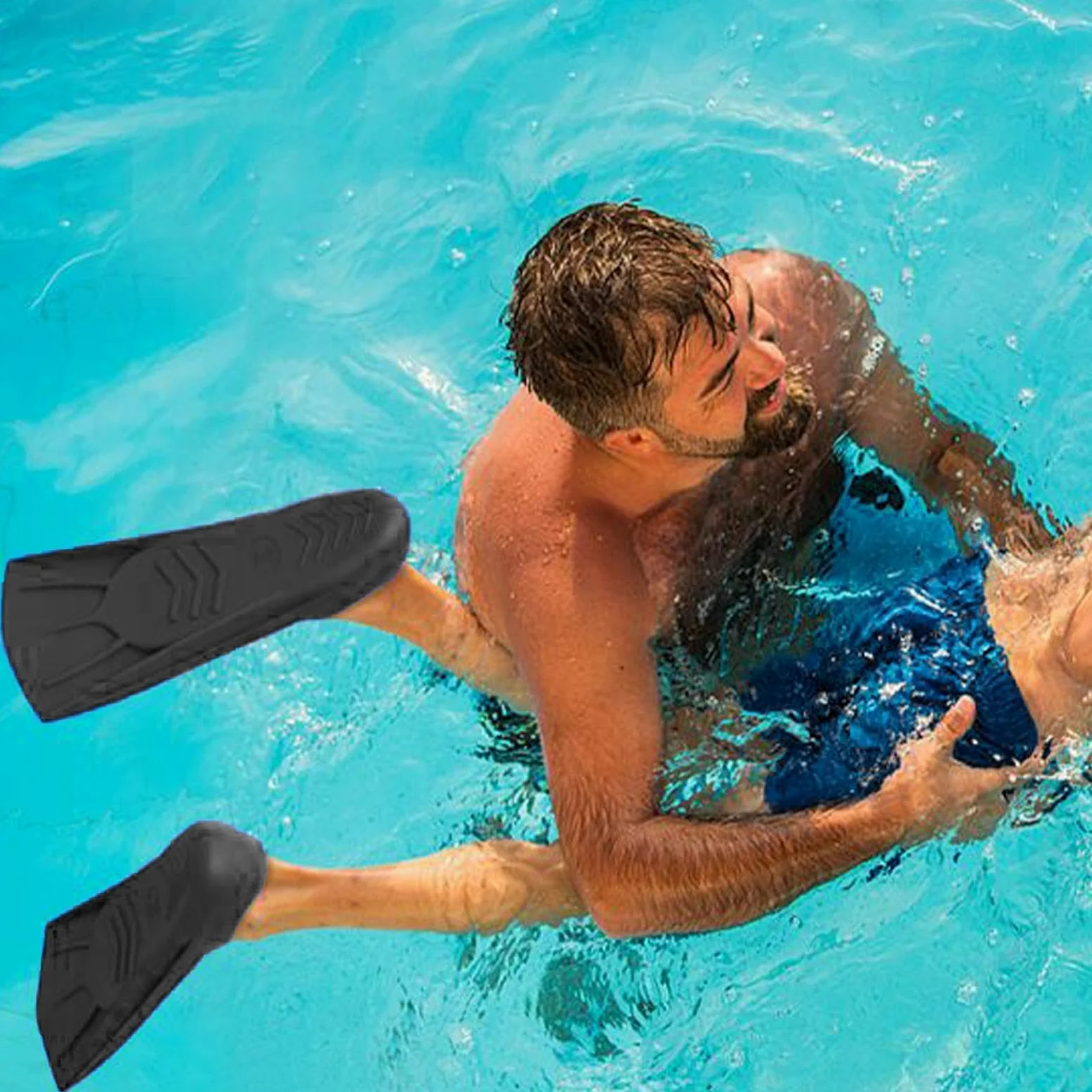 1 par de aletas de natación, aletas de natación de silicona para más fuerza, aletas de natación con bolsillo completo para los pies, aletas de esnórquel antideslizantes, aletas de entrenamiento de