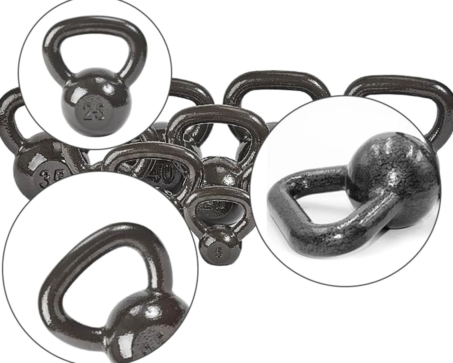 Pesa rusa de hierro fundido macizo, pesa rusa integrada de color negro, utilizada for entrenamiento físico y de fuerza, fitness y entrenamiento cruzado (tamaño: 6 kg)