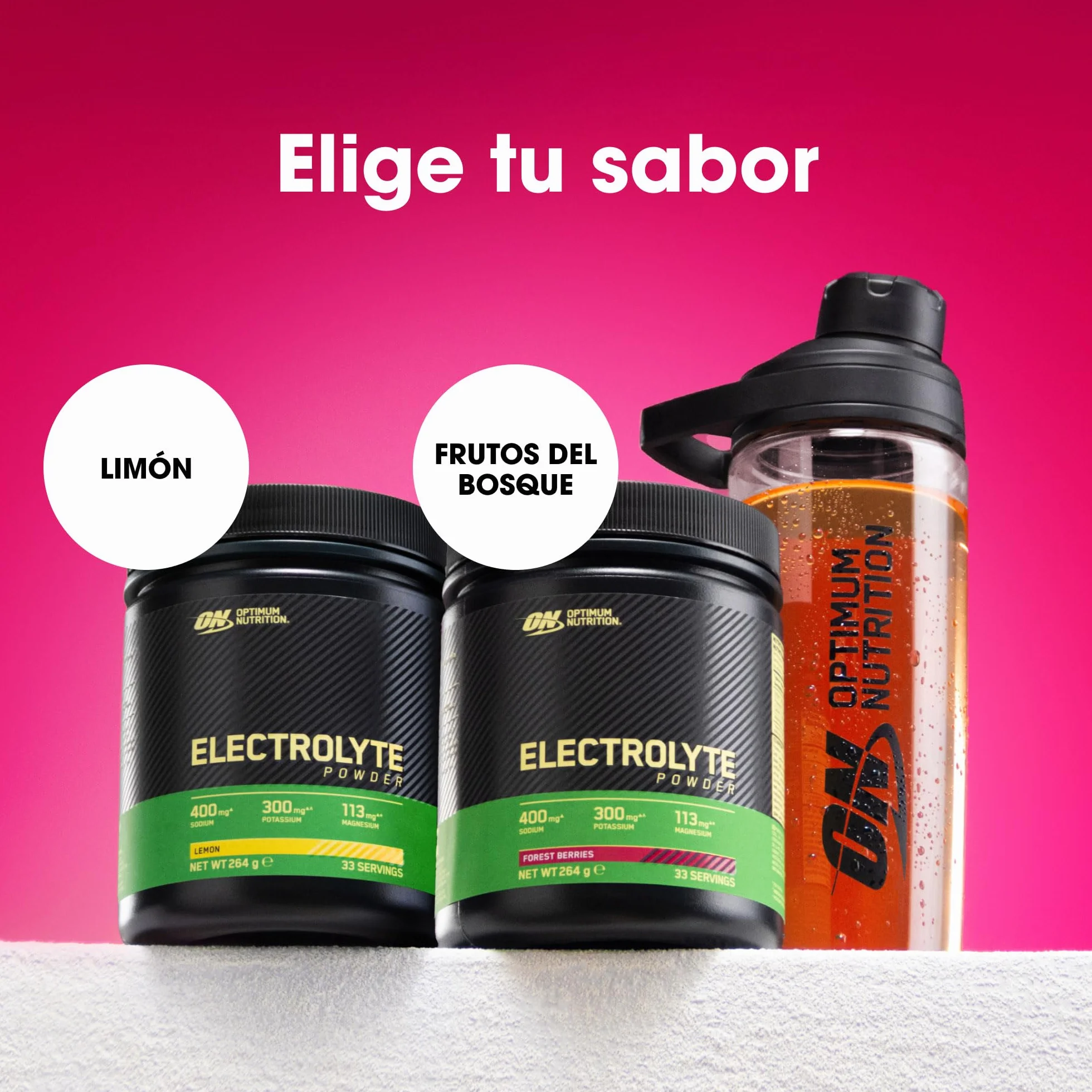 Optimum Nutrition Electrolitos en Polvo Frutos del Bosque 264 g 33 Raciones