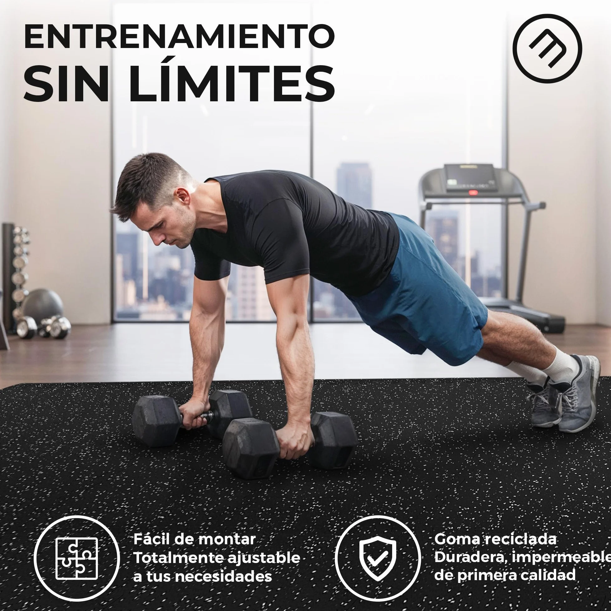 bemaxx Esterilla Fitness Suelo Gimnasio Caucho – Set de 18 Alfombras Puzzle Protector Suelo de Goma, Colchoneta Gimnasia Ejercicio en Casa, Espuma Tatami Deporte Alfombrillas Pesas Gym Garaje Piscina