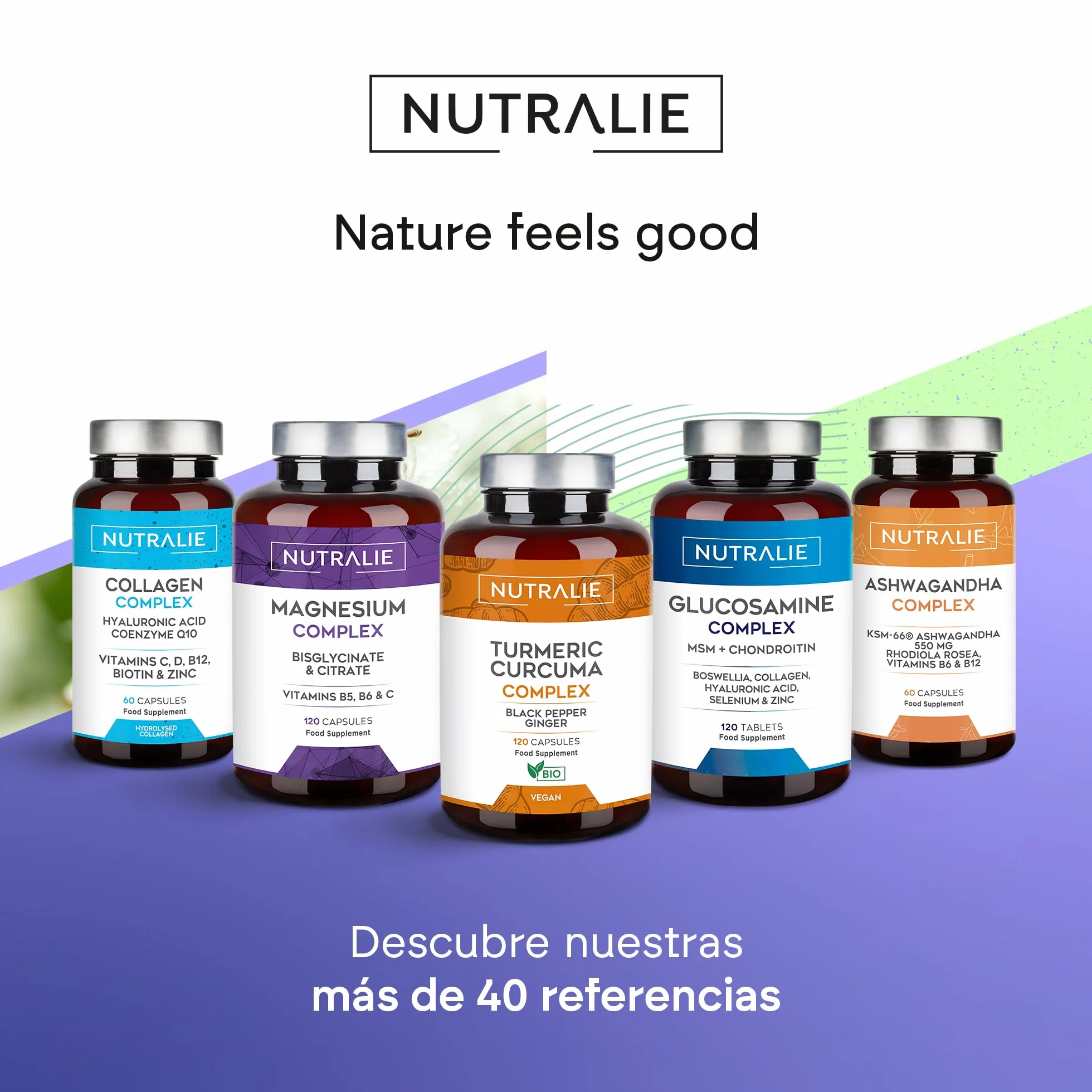 Nutralie Colágeno Ácido Hialurónico Hidrolizado Biotina Q10 Piel Cartílago Vit C D B12 Zinc 60 Cápsulas