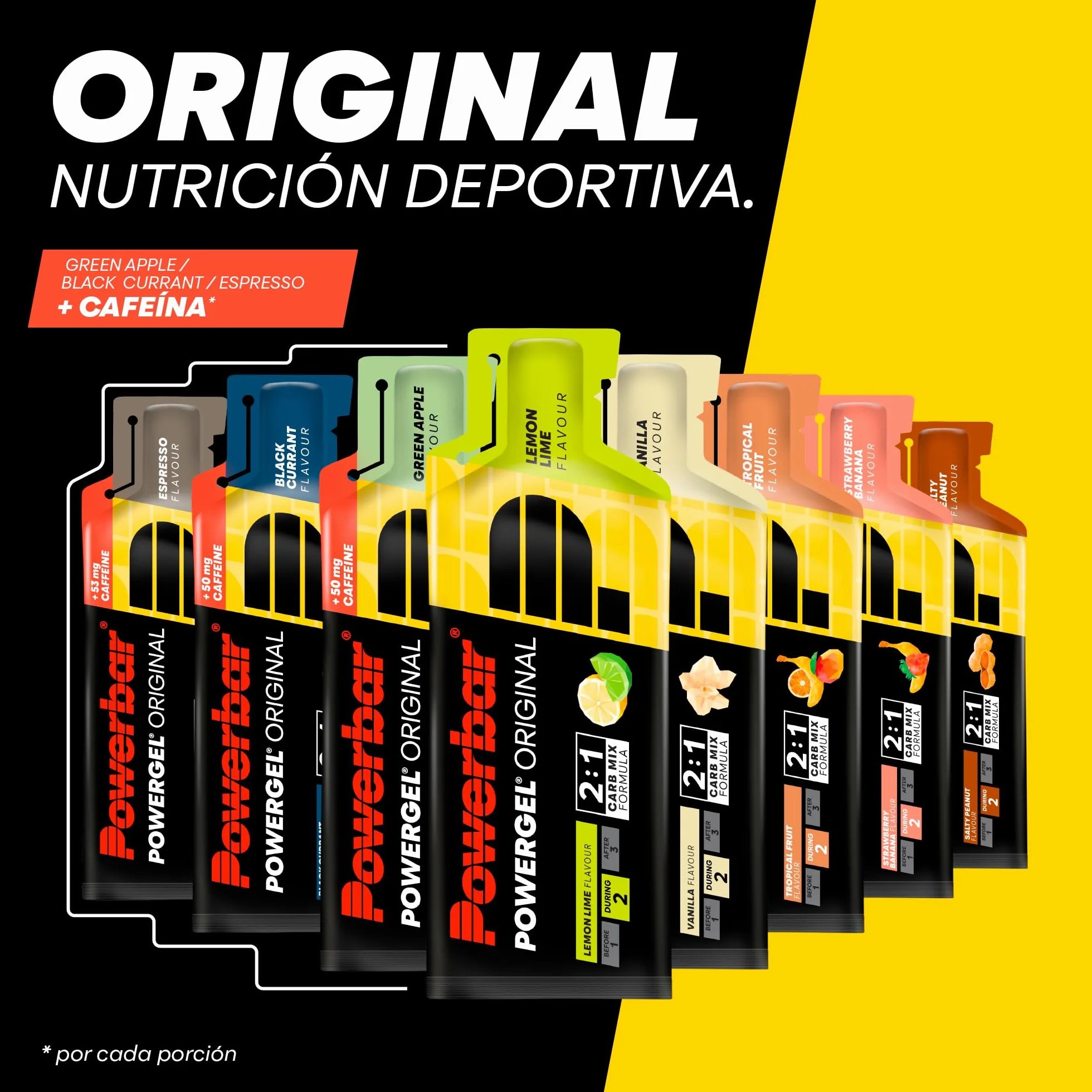 Powerbar PowerGel Original Espresso 24x41g High Carb Energy Gel Magnesio Sodio 53mg Cafeína